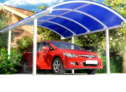 Навес над автомобилем (автонавес) 5м*4м*2.4м с покрытием из СПК толщиной 8 мм